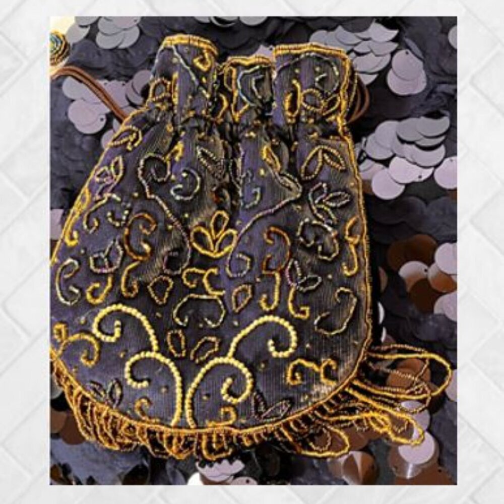 Sexy Sequin Slip Dress in Navy with Scallop Motif  EUC  Size Large - Picture 11 of 13